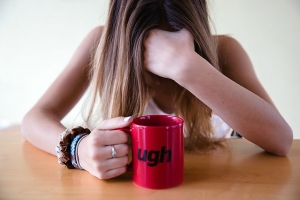 Tired woman drained