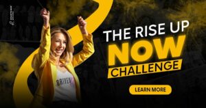 The Rise Up Challenge promo image with Shanda doing victory stance