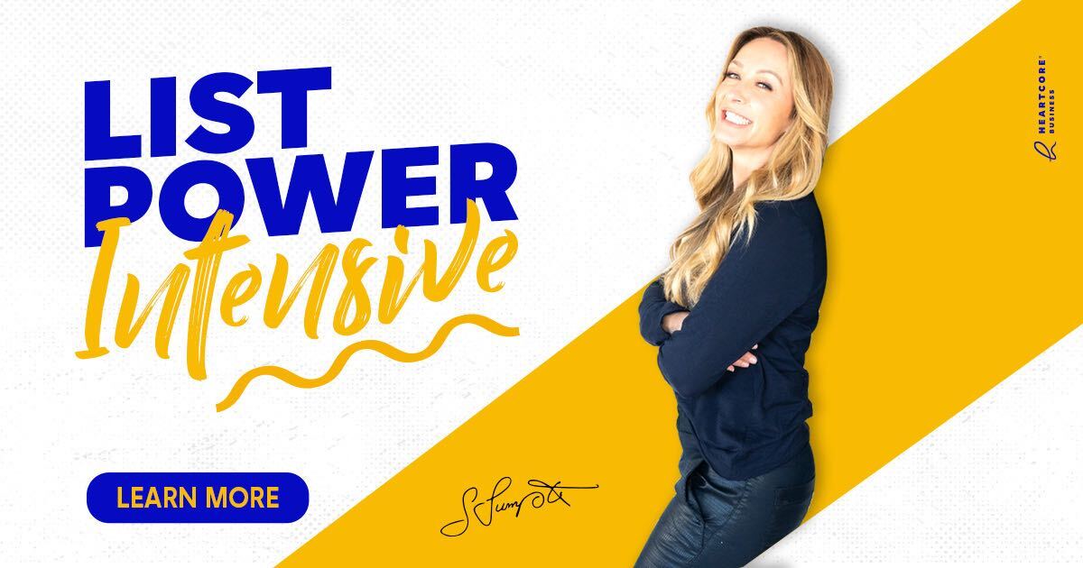 Shanda Sumpter posing with List Power Intensive graphic
