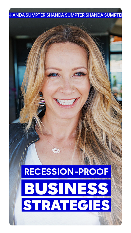 Promotional image for Recession Proof Business Strategies blog post of Shanda Sumpter